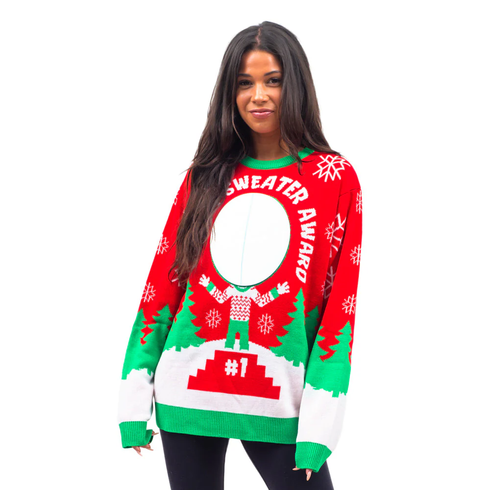 3D Mirror Ugliest Sweater Award Sweater - Image 2
