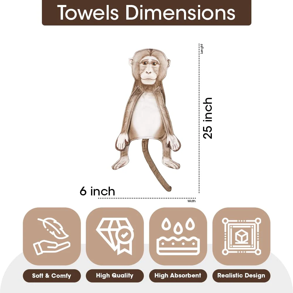 Animal Funny Themed Hanging Hand Towels for Bathroom & Kitchen – Soft Decorative Face Washcloths with 10 Cute Designs - Image 39
