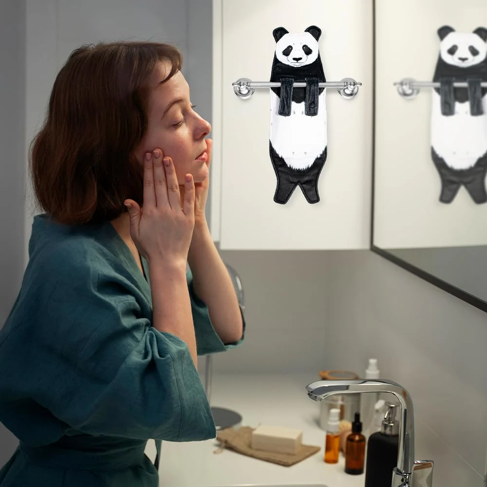 Animal Funny Themed Hanging Hand Towels for Bathroom & Kitchen – Soft Decorative Face Washcloths with 10 Cute Designs - Image 44