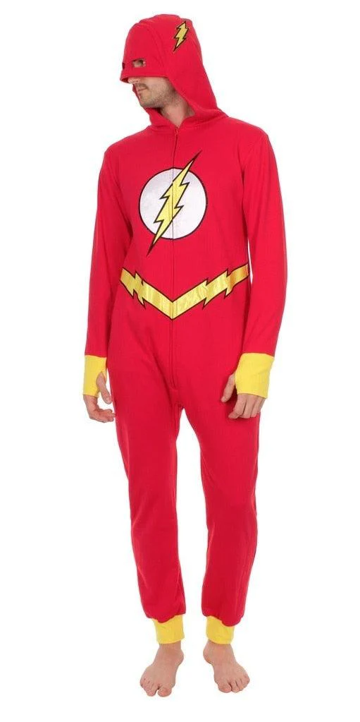 Barry Allen The Flash Hooded One Piece Unisex Halloween Cosplay Costume Pajamas