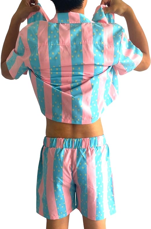 Blond Ken Beauty Beach Boy 80's Adult Unisex Halloween Cosplay Costume Set - Image 3