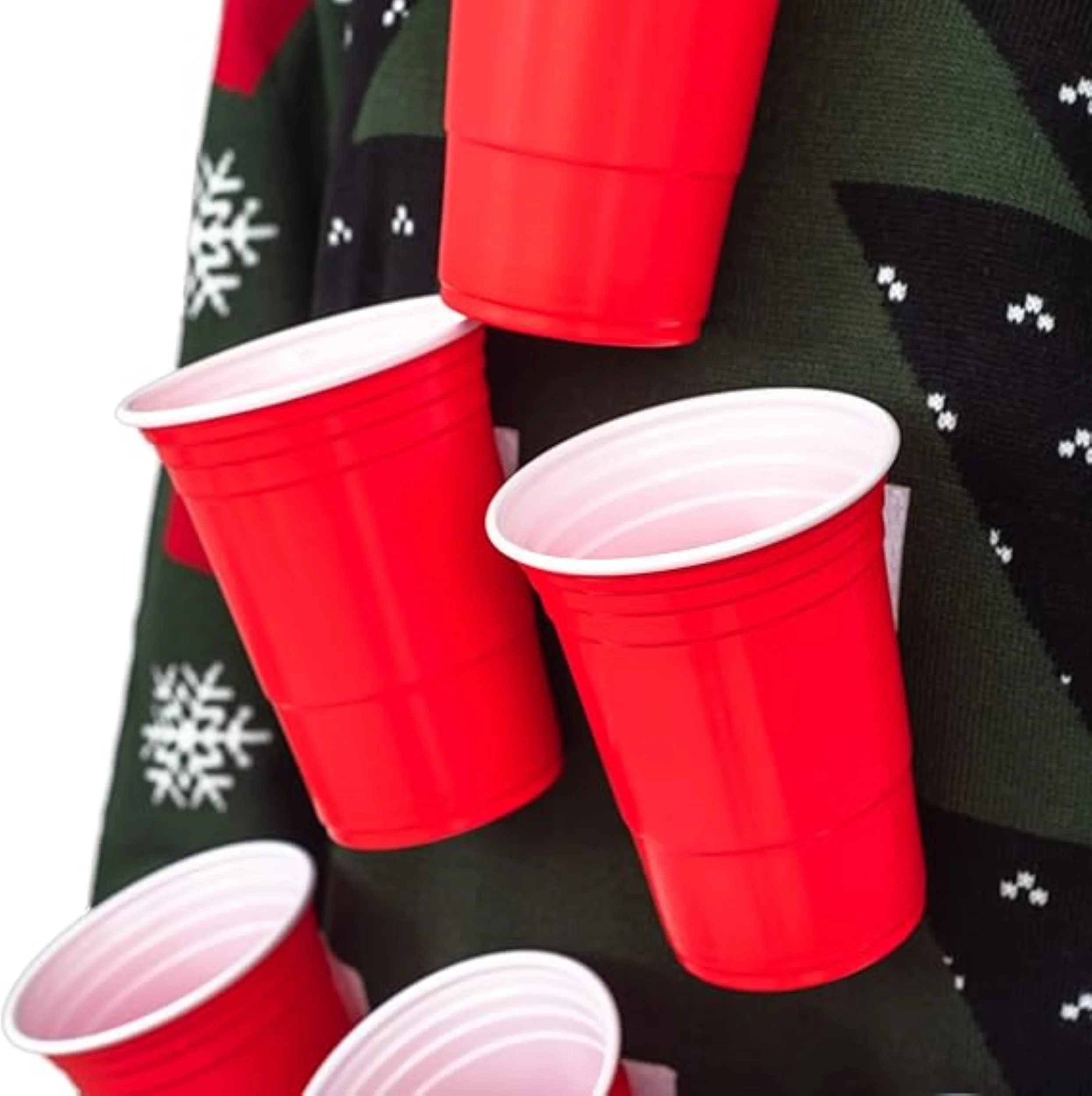 Interactive Adult Unisex Beer Pong 3D Ugly Christmas Party Sweater - Image 6