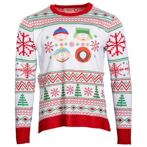 Best Friends Fair Isle Faces South Park Adult Unisex Ugly Christmas Sweater - Image 7