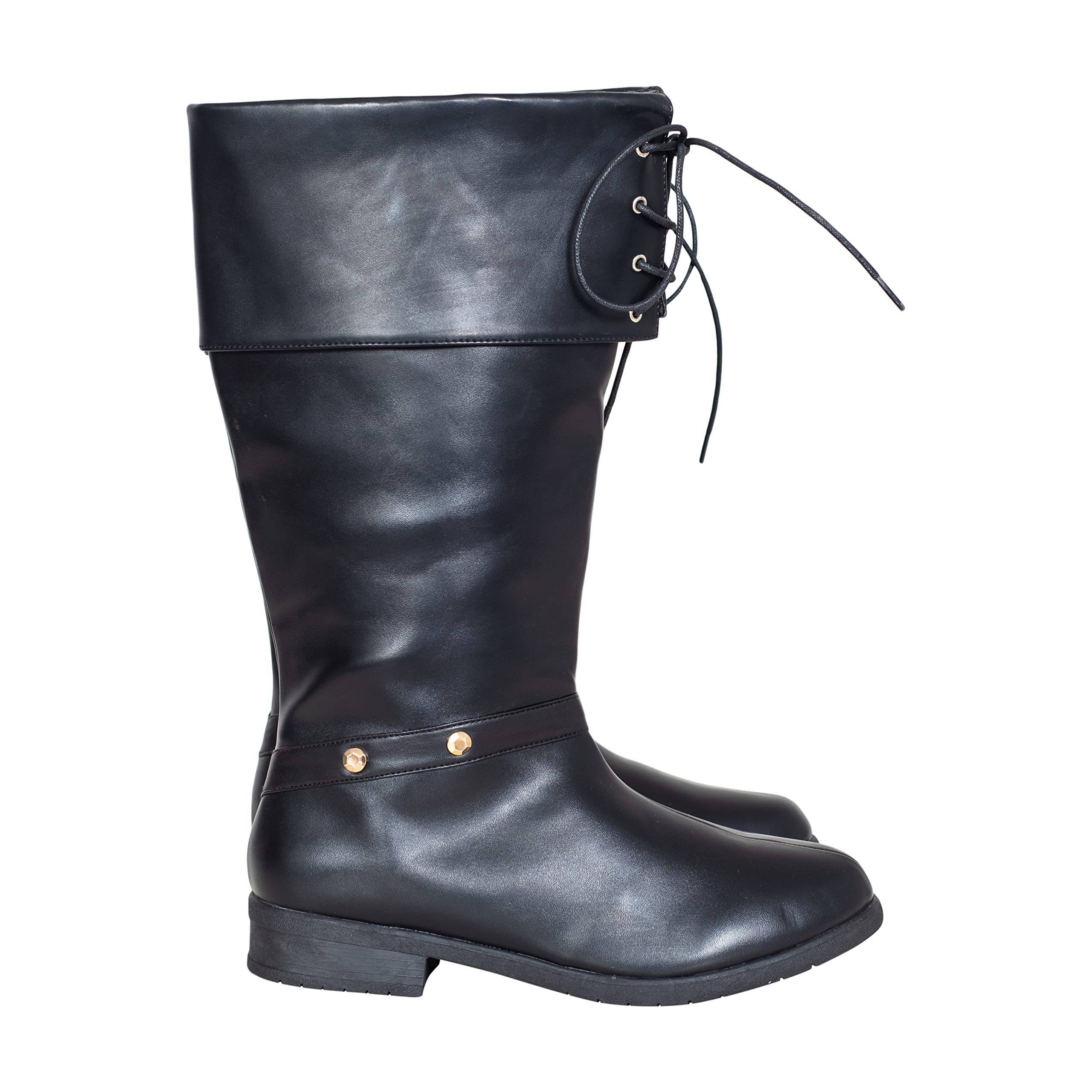 Halloween Cosplay Costume Unisex Black Pirate Swashbuckling Boots - Image 3