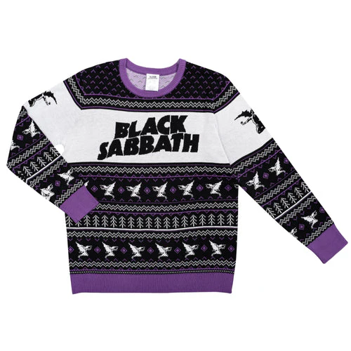 Black Sabbath Unisex Flying Demon Logo Ugly Christmas Sweater - Image 3