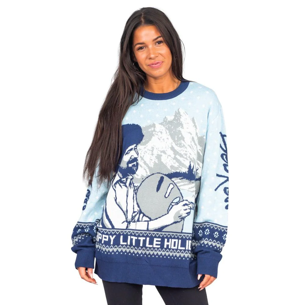 Bob Ross Happy Little Holidays Sweater - Image 2