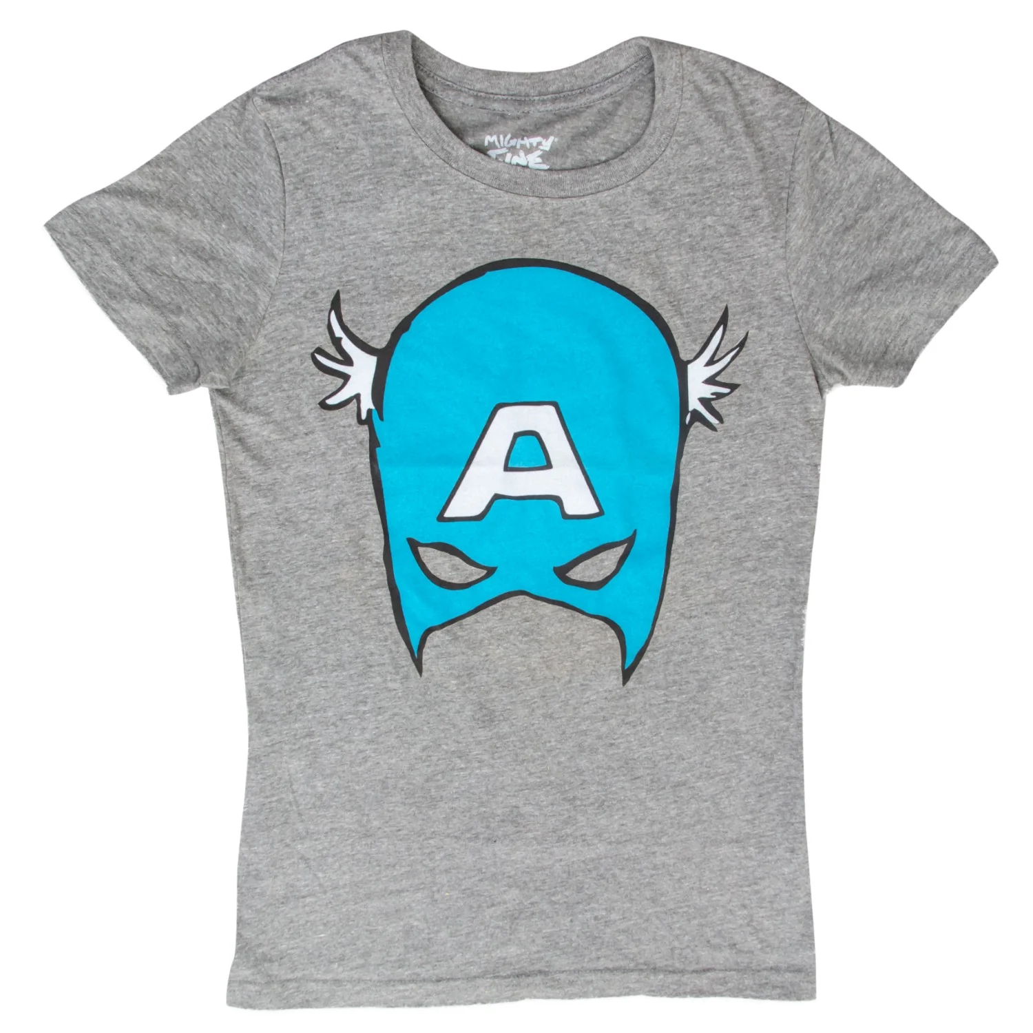 Captain America Big Blue A Mask Juniors/Women's Gift Idea T-Shirt - Image 4
