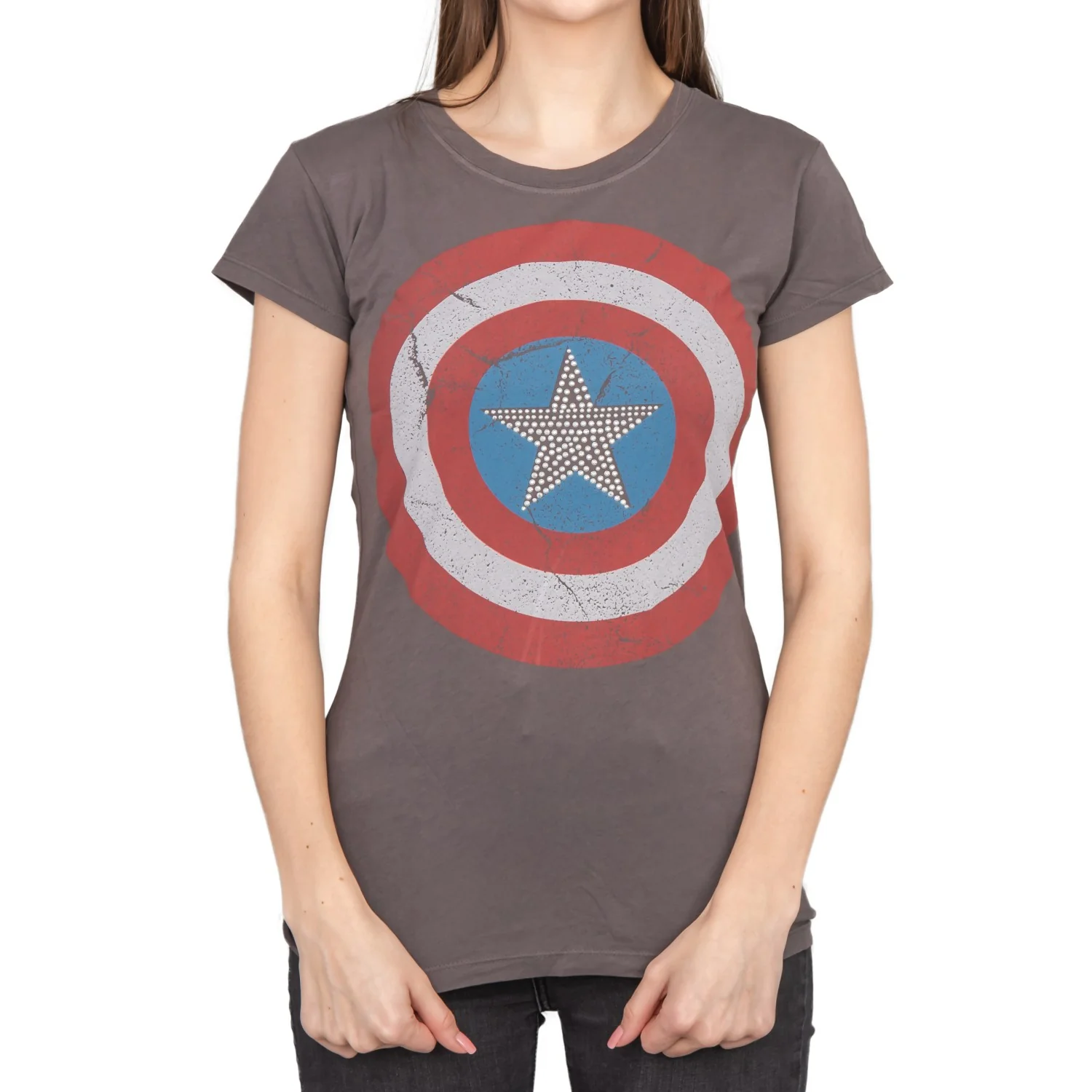 Captain America Studded Star Juniors/Women's T-shirt - Image 8