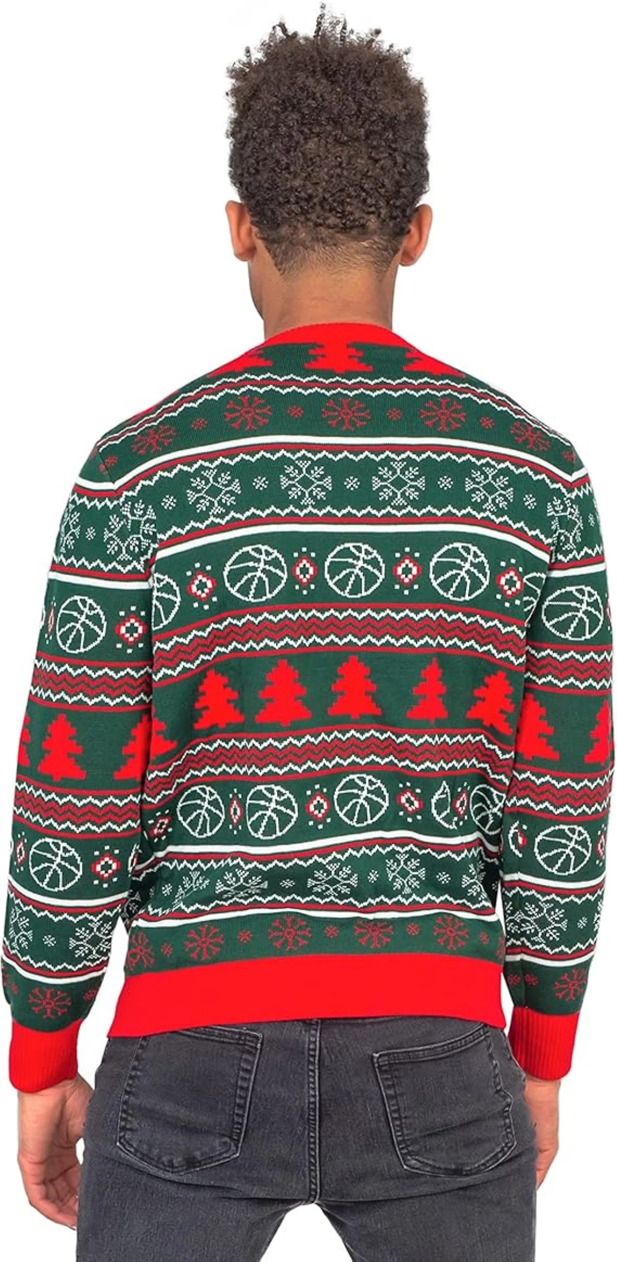 Interactive Adult Unisex Basketball Net 3D Ugly Christmas Party Sweater - Image 4