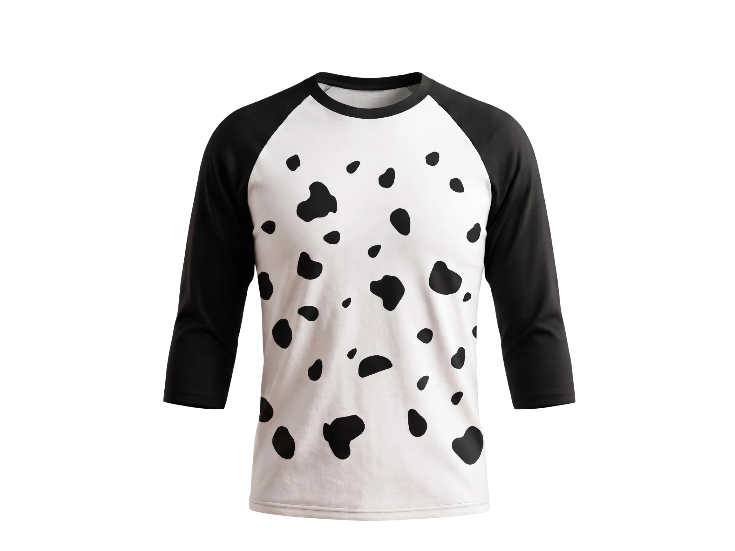Dalmatian Shirt 3/4 Sleeve Raglan Adult Unisex Halloween Cosplay Costume Shirt - Image 5