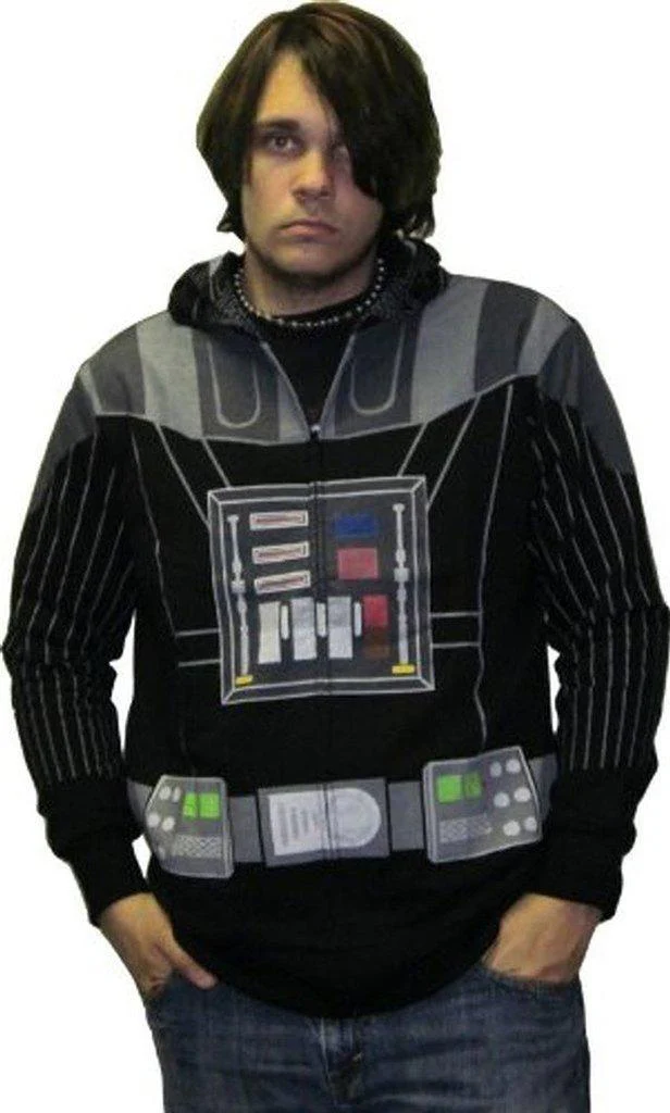Darth Vader Costume Mask Hooded Sweatshirt Hoodie Jacket - Image 2