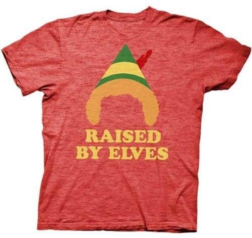 Elf Raised by Elves Heathered Adult Unisex Holiday Gift T-shirt