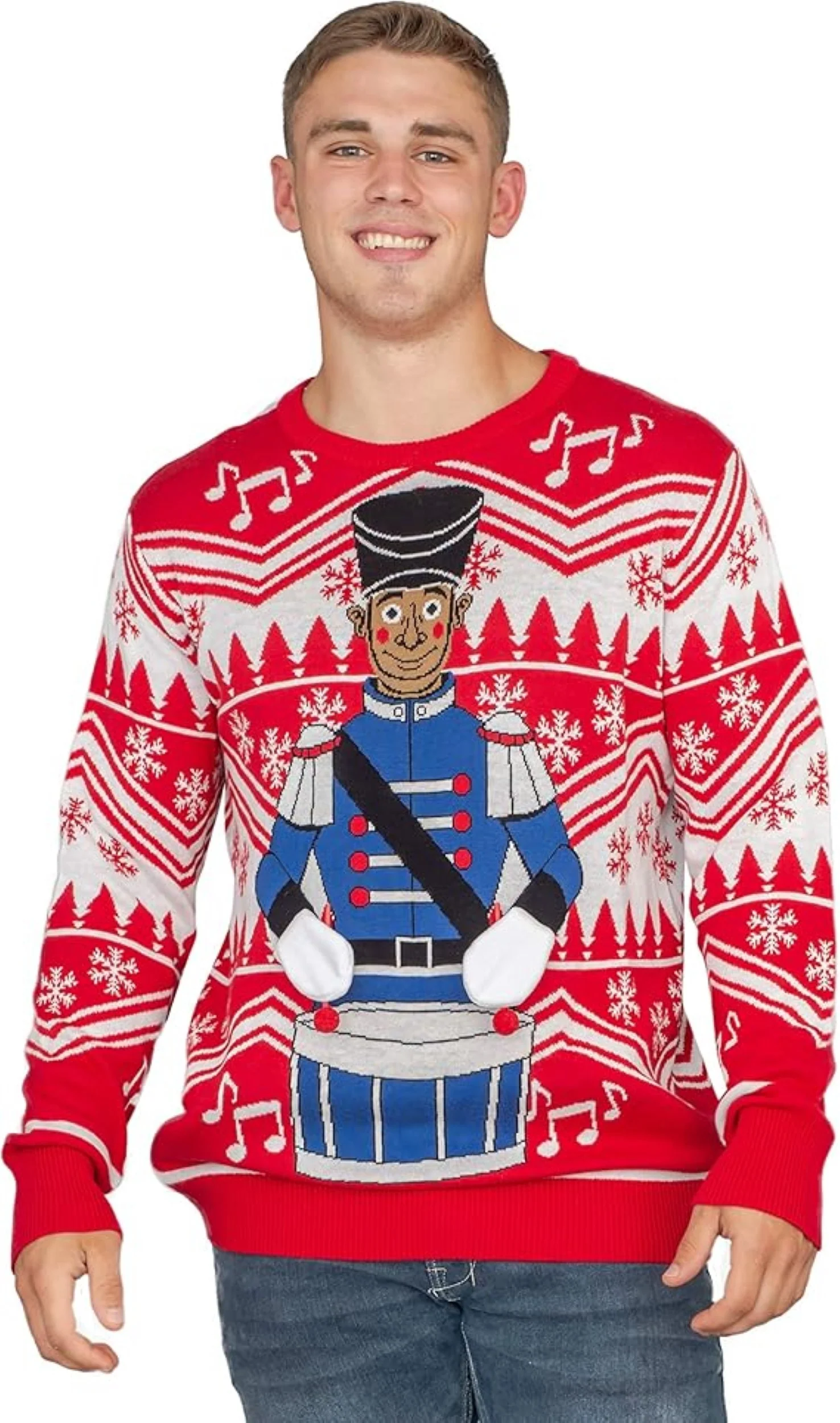 Little Drummer Flappy 3D Animated Adult Unisex Ugly Christmas Sweater