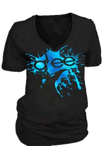 Glee Finger Splat Foil Highlights V-Neck Adult Unisex T-shirt
