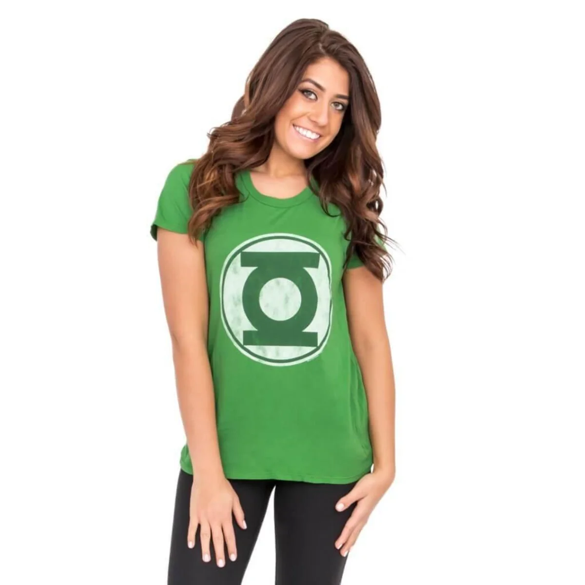Green Lantern Distressed Logo Juniors/Women's Retro 1970s T-shirt