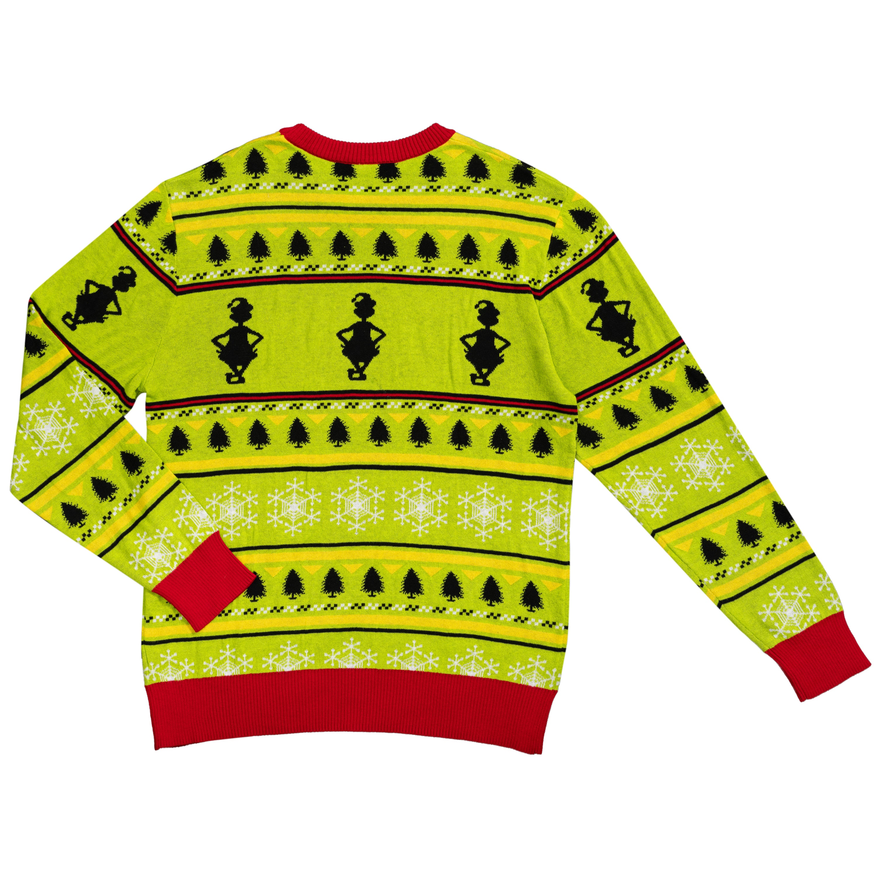 Grinch Head Santa Hat Wreath Sweater - Image 7