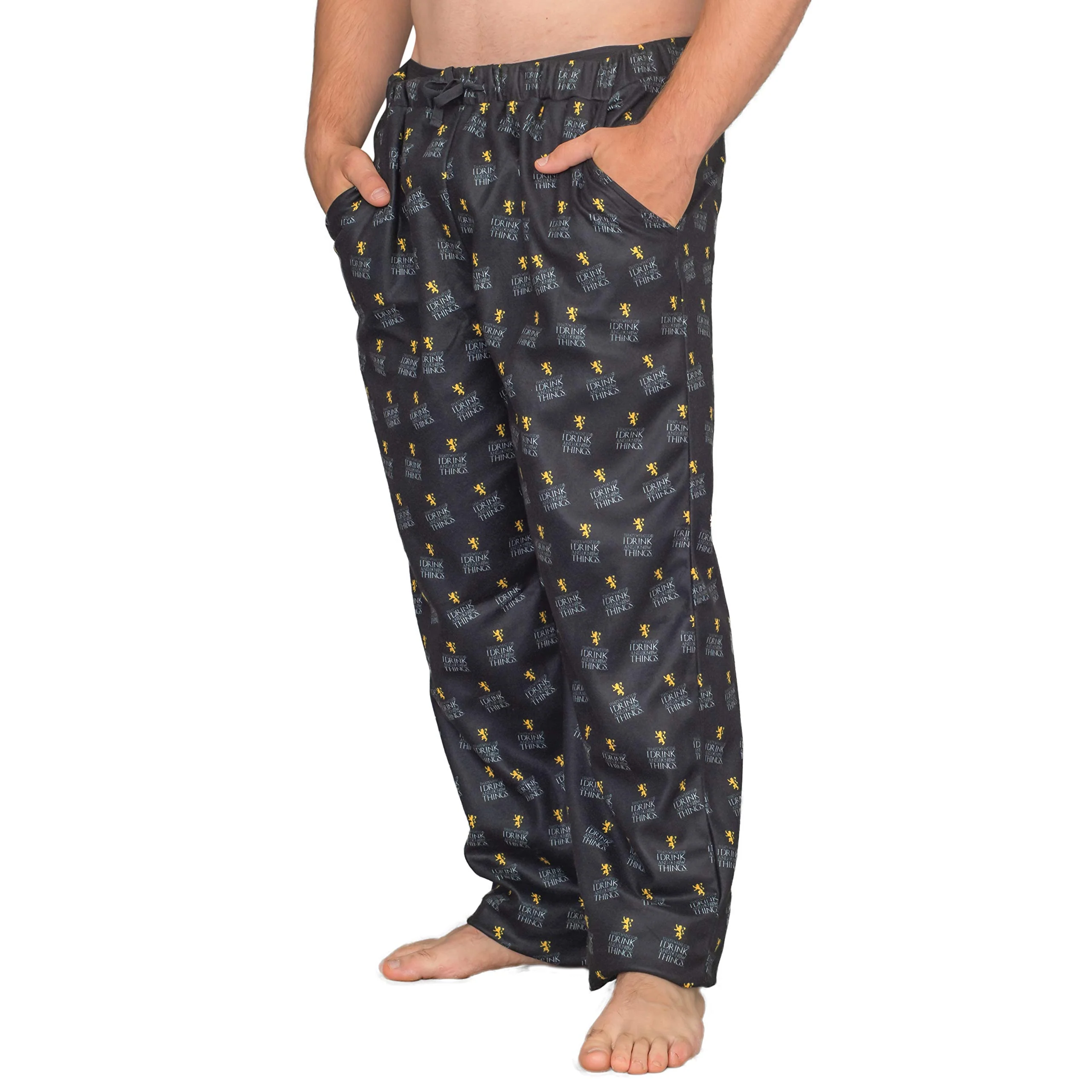 GOT I Drink and I Know Things Adult Unisex Funny Lounge Pants Pajamas - Image 3