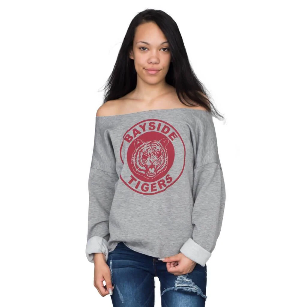 Kelly Kapowski Bayside Tigers Off the Shoulder Replica Cosplay Costume Sweatshirt - Image 3