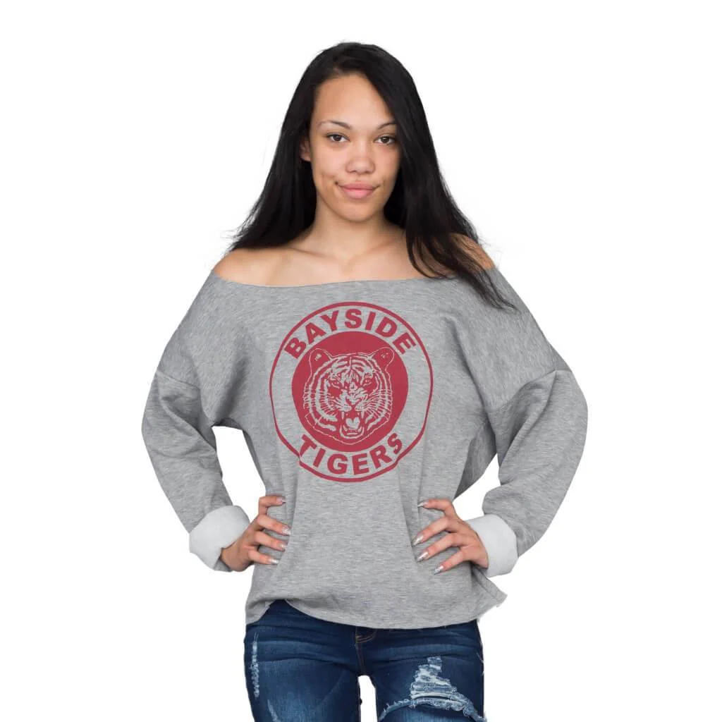Kelly Kapowski Bayside Tigers Off the Shoulder Replica Cosplay Costume Sweatshirt - Image 4