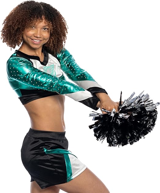Maddy Cheerleader High School Top-Skirt-Pom Pom Halloween Cosplay Costume Set - Image 2