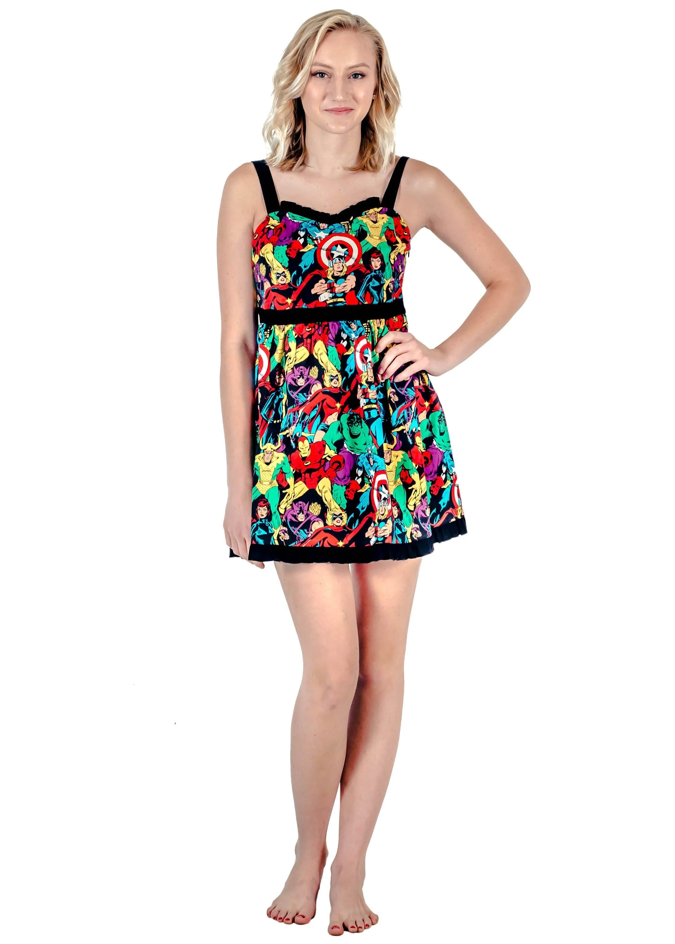 Marvel Super Heroes All Over Sweetheart Dress - Image 3