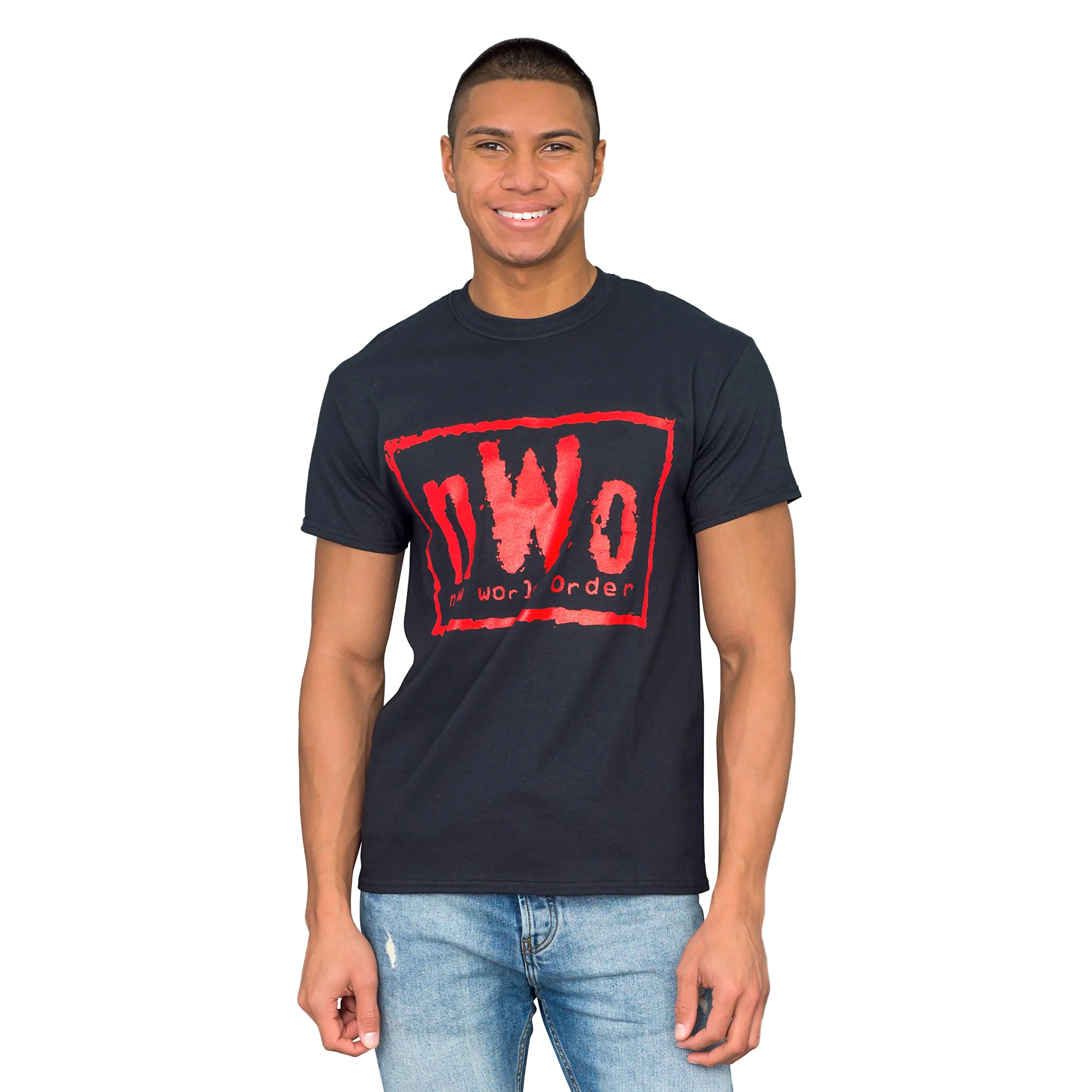 New World Order Replica Red Ink Black Halloween Cosplay Costume T-shirt - Image 3