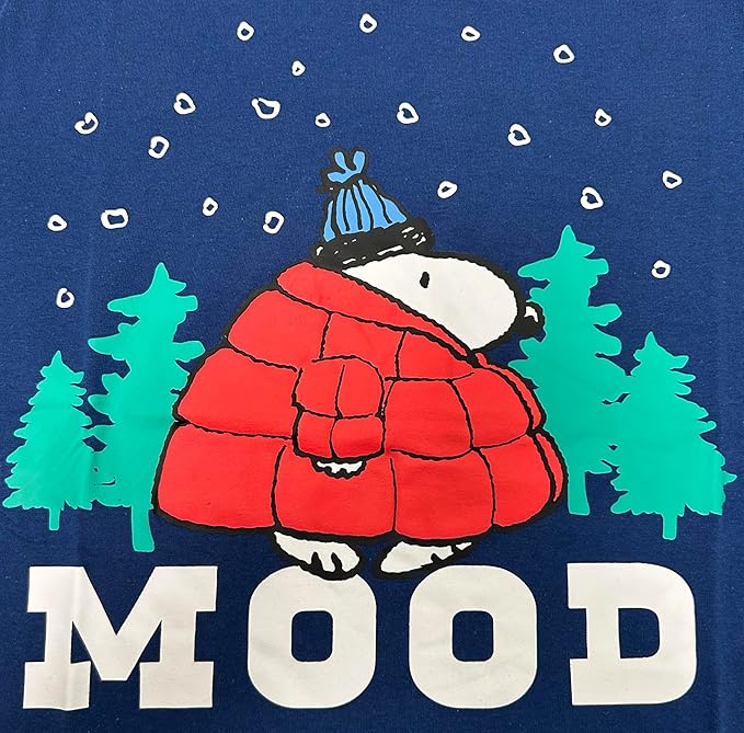 Officially Licensed Peanuts Snoopy Mood Puff Jacket Graphic Tee Adult Unisex T-Shirt - Image 2
