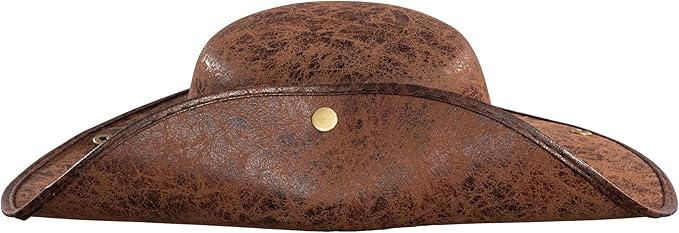 Pirate Hat Tricorn Faux Leather Colonial Renaissance Halloween Cosplay Costume Hat - Image 4
