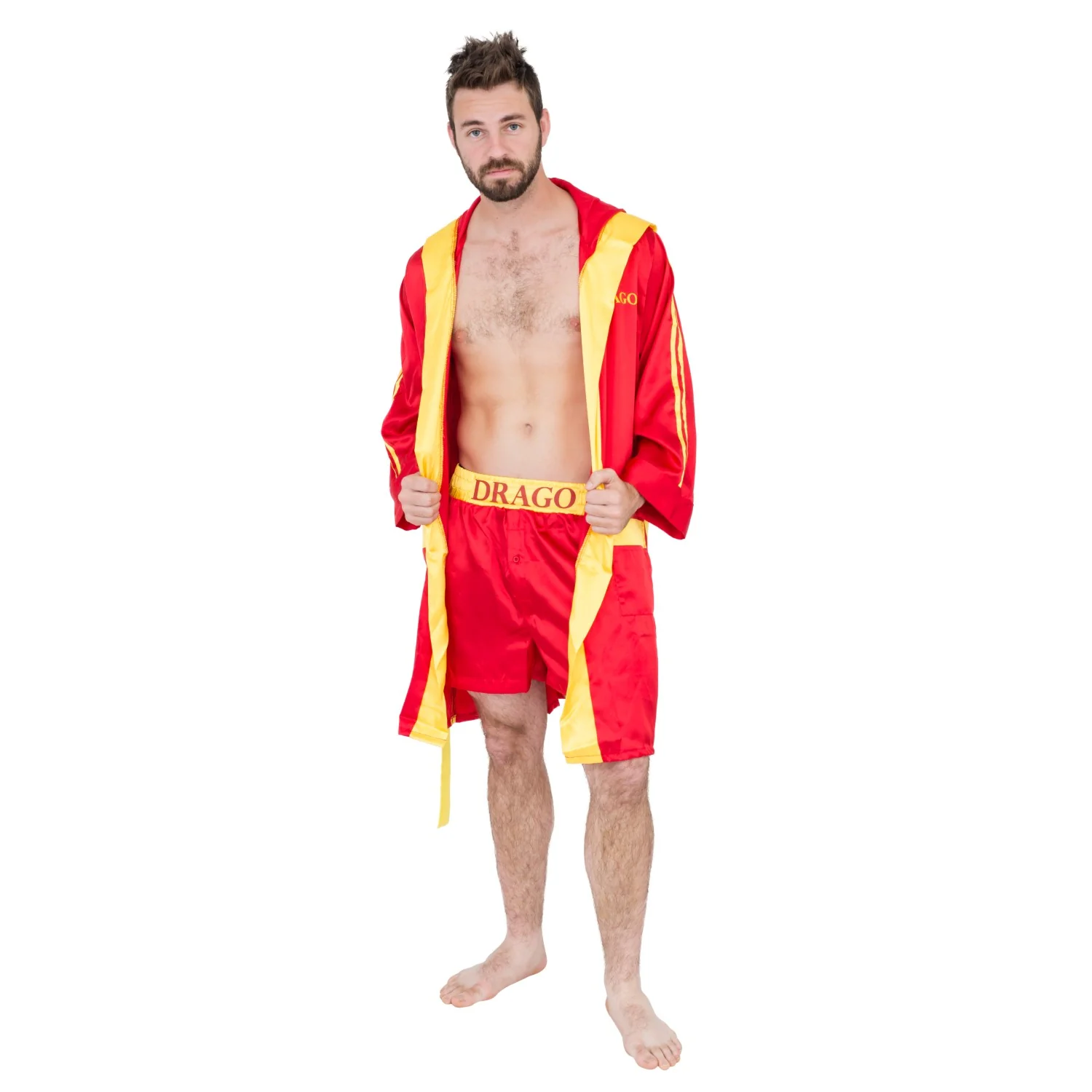 Red Ivan Drago Satin Robe and Short Set - Image 6