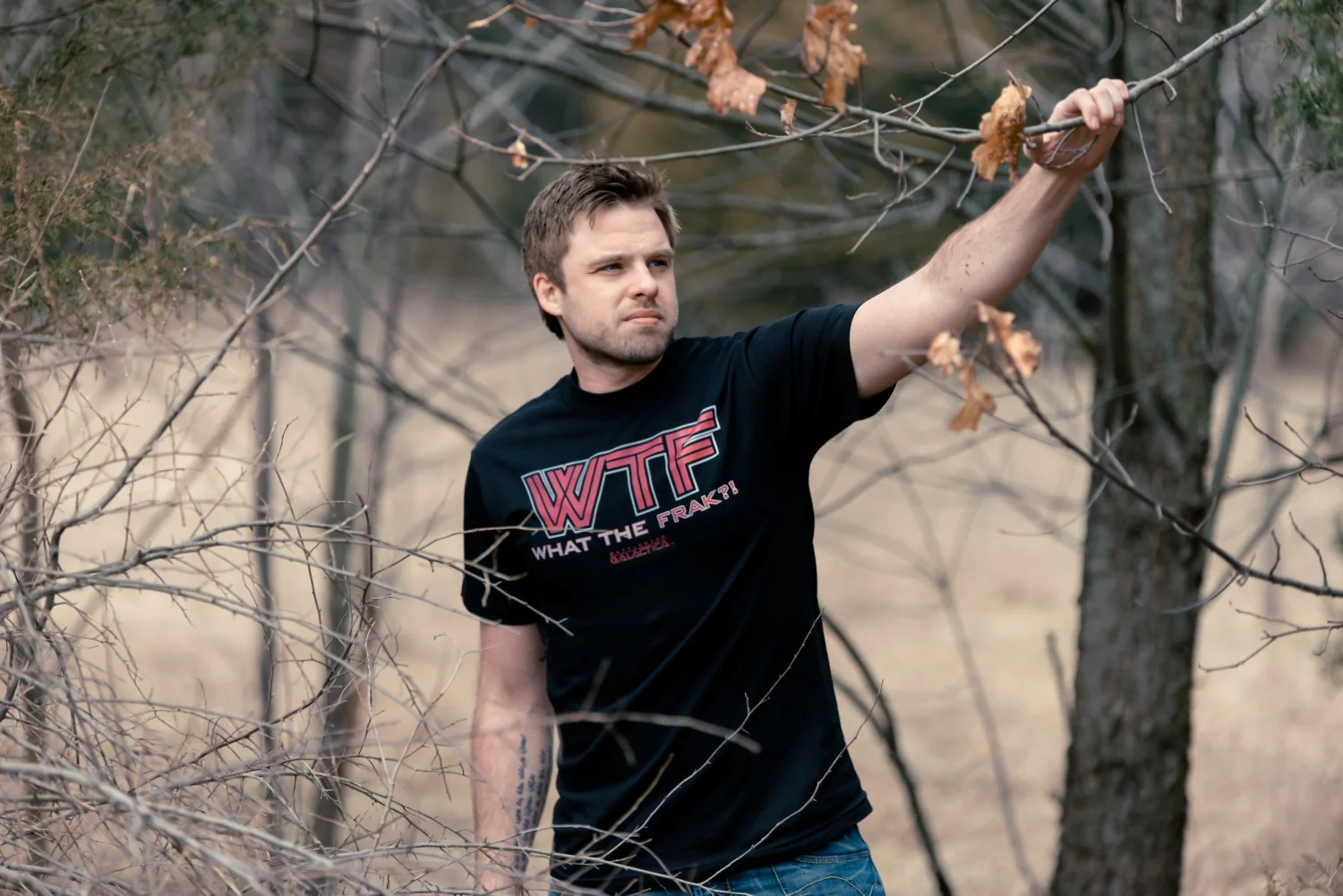 Red Logo What The Frack Adult Unisex Gift Idea T-Shirt - Image 2