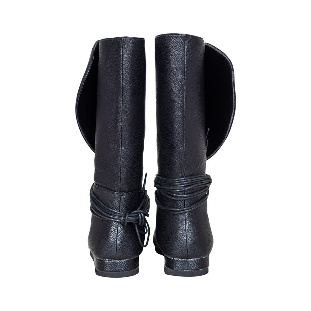 Renaissance Knight DND LARPer Halloween Cosplay Costume Black Boots - Image 2
