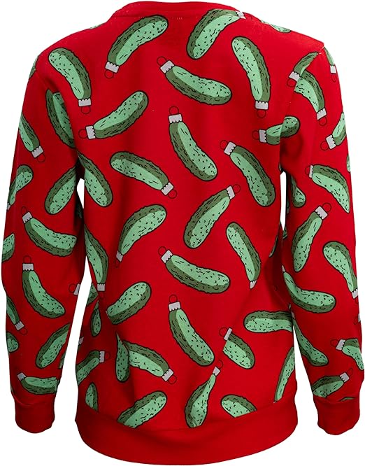 Rick and Morty Pickle Youth Unisex Red Sweatshirt - Image 3