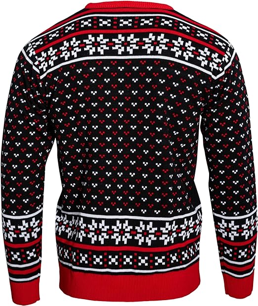Skull Santa Claus Bones Lights/Snowflakes Ugly Christmas Sweater - Image 2