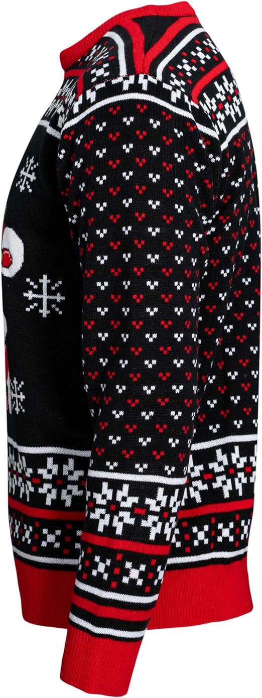Skull Santa Claus Bones Lights/Snowflakes Ugly Christmas Sweater - Image 4