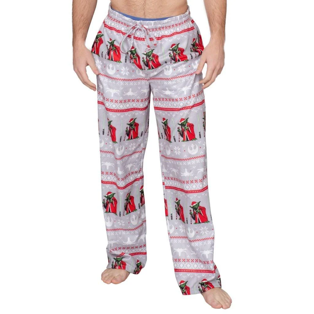 Star Wars Yoda Logo Christmas Adult Unisex Pajama Lounge Pants