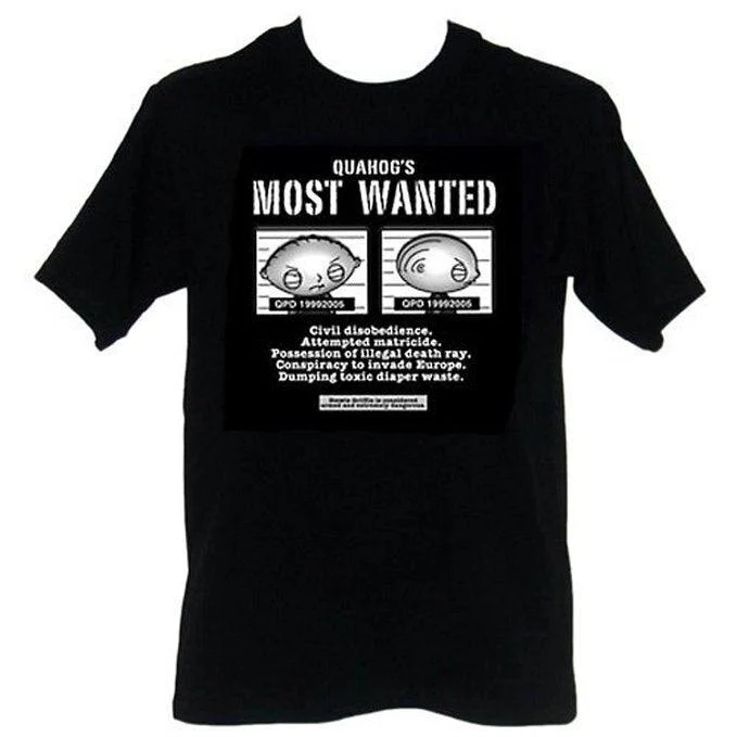 Stewie Most Wanted Family Guy Character Adult Unisex Holiday Gift T-shirt