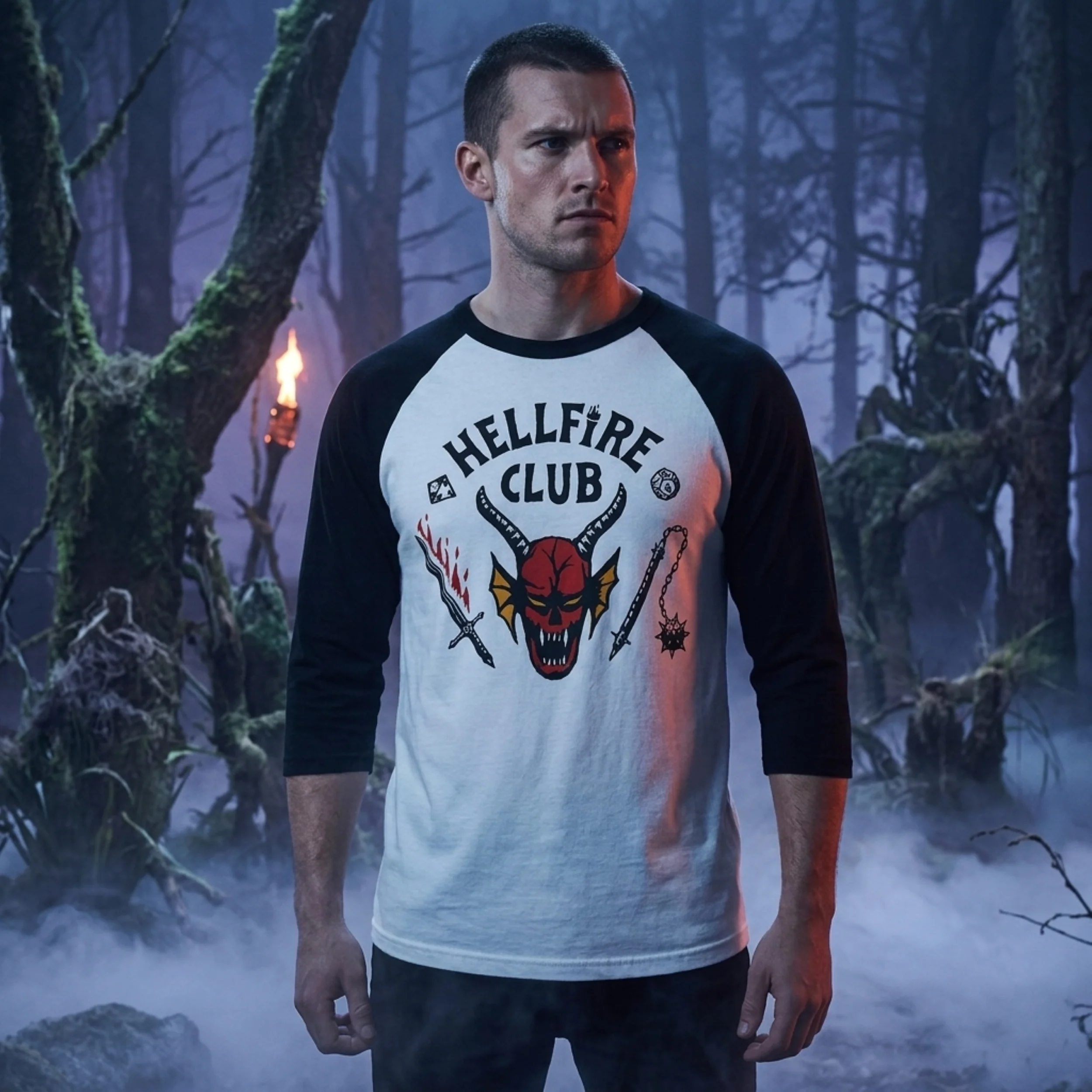 Stranger Things Hellfire Club Replica TV Series Adult Unisex Halloween Cosplay Costume T-Shirt - Image 3