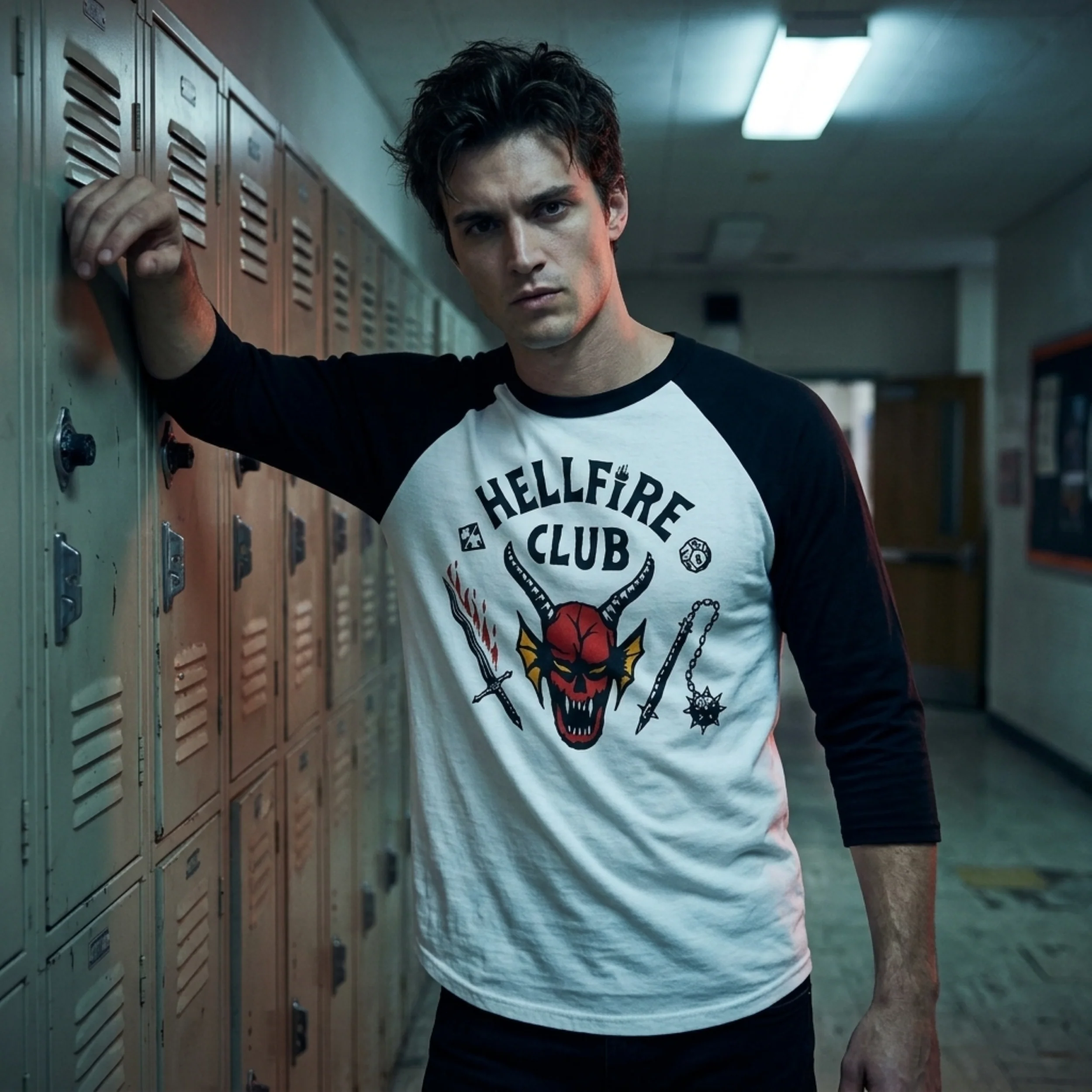 Stranger Things Hellfire Club Replica TV Series Adult Unisex Halloween Cosplay Costume T-Shirt - Image 5