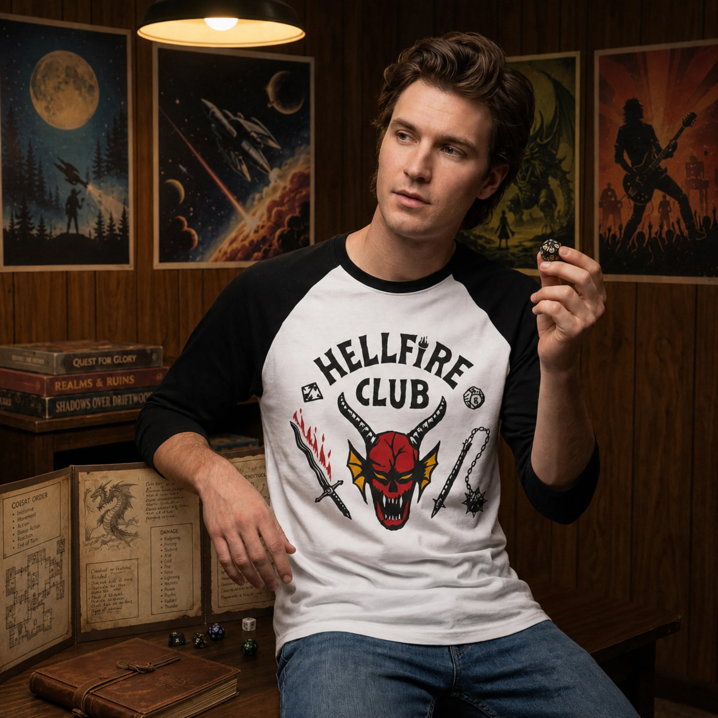 Stranger Things Hellfire Club Replica TV Series Adult Unisex Halloween Cosplay Costume T-Shirt - Image 7
