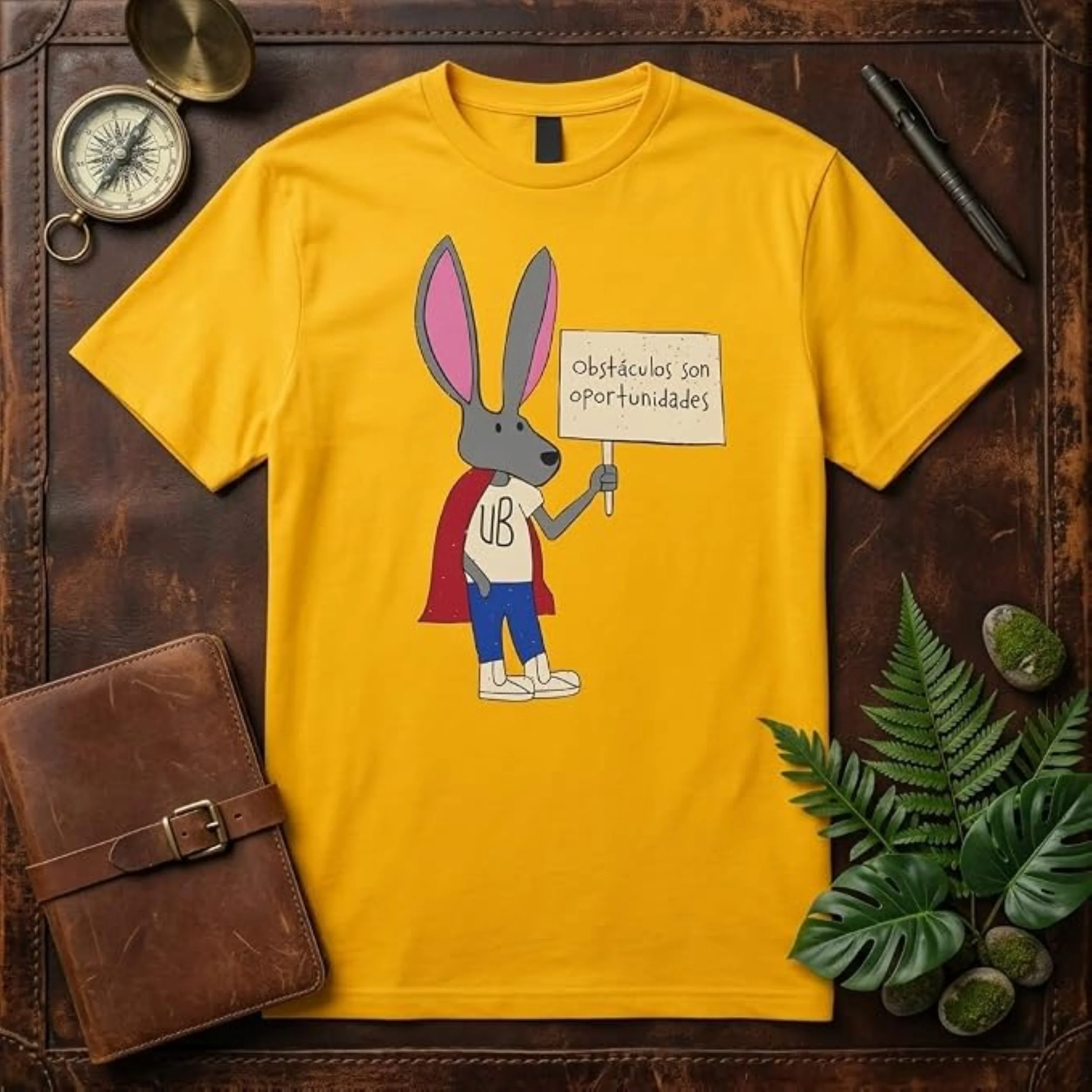 Superhero Bunny Halloween Costume T-Shirts for Adults Obstáculos Son Oportunidades Graphic Tee - Image 2
