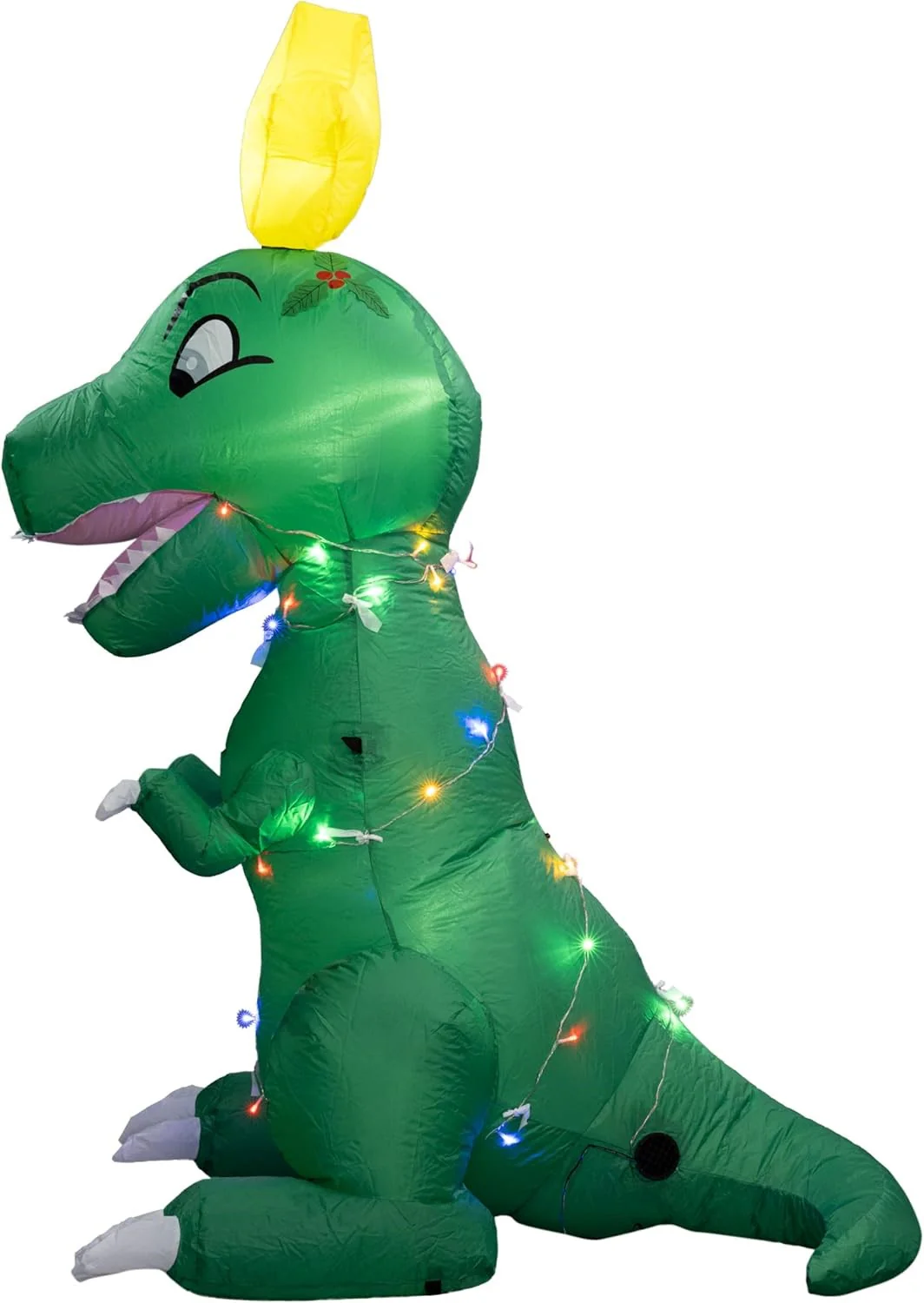 T-Rex Dino Funny Indoor/Outdoor Inflatable Light Up Xmas Season Yard Decoration - Image 2