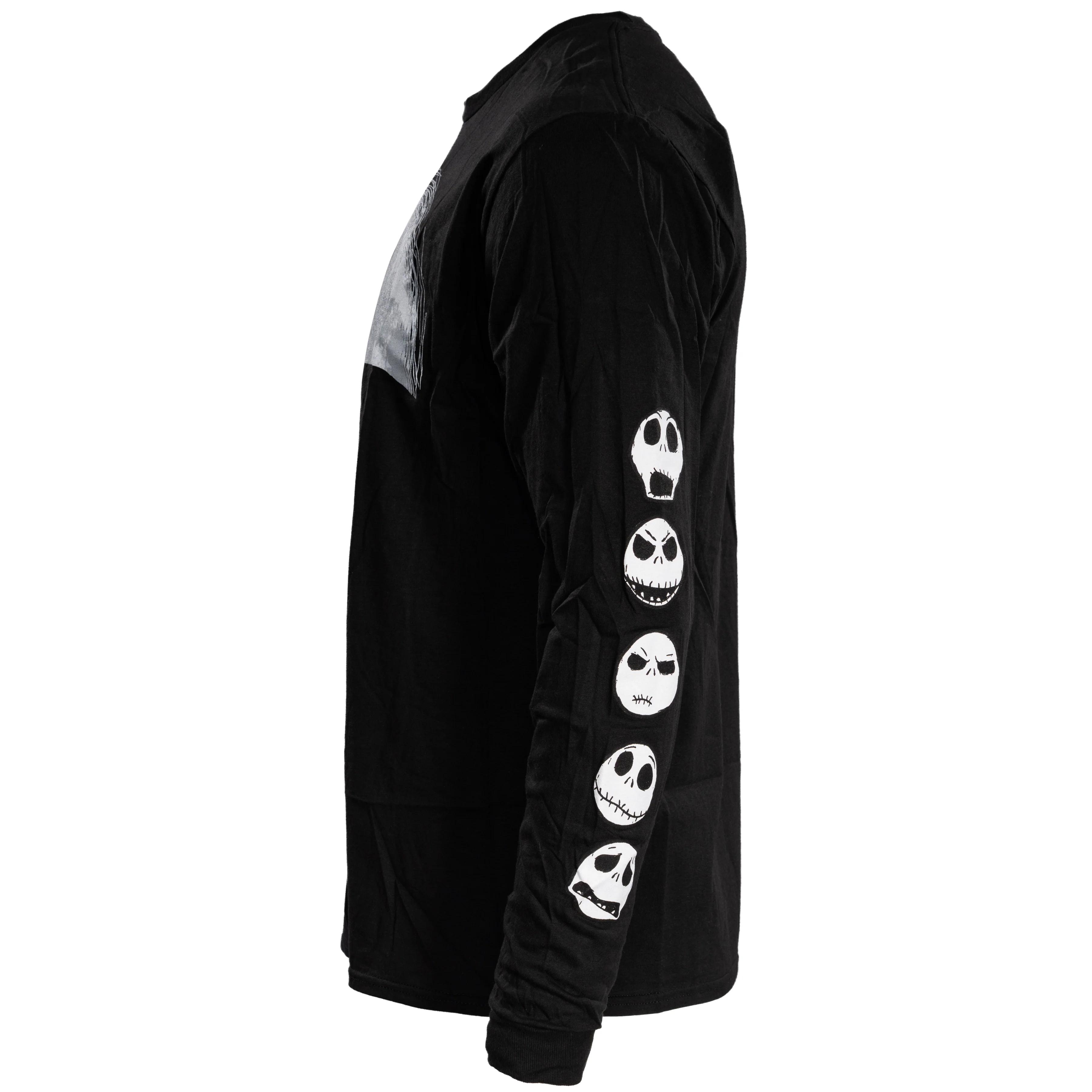 The Nightmare Before Christmas Moon Long Sleeve Adult Unisex Shirt Black - Image 2