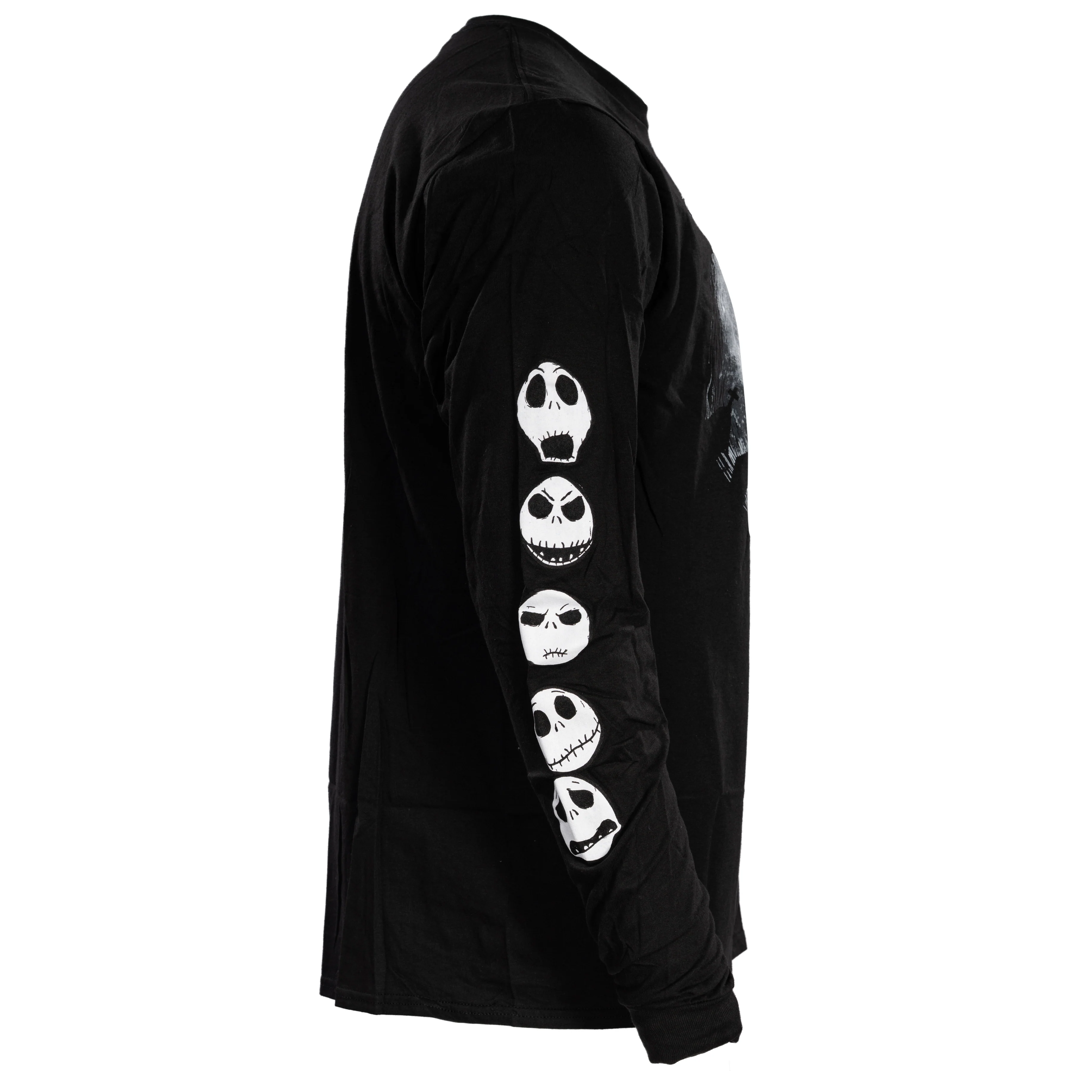 The Nightmare Before Christmas Moon Long Sleeve Adult Unisex Shirt Black - Image 3