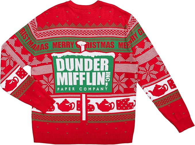 The Office Dunder Mifflin Adult Unisex Ugly Christmas Sweater - Image 2