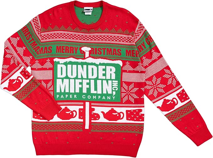 The Office Dunder Mifflin Adult Unisex Ugly Christmas Sweater - Image 4