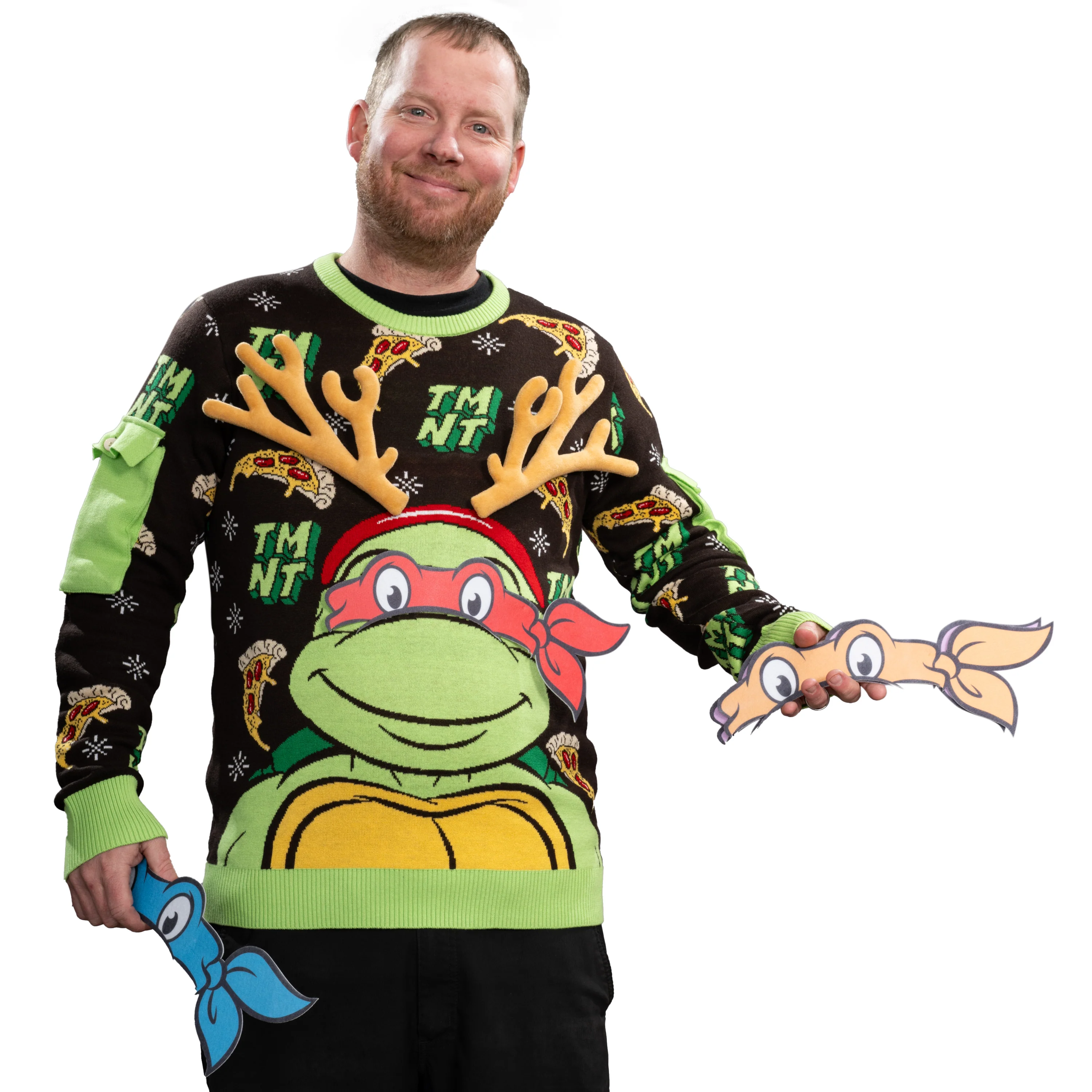 TMNT Ring Unisex Adult Ugly Christmas Game Ring Toss Sweater - Image 7