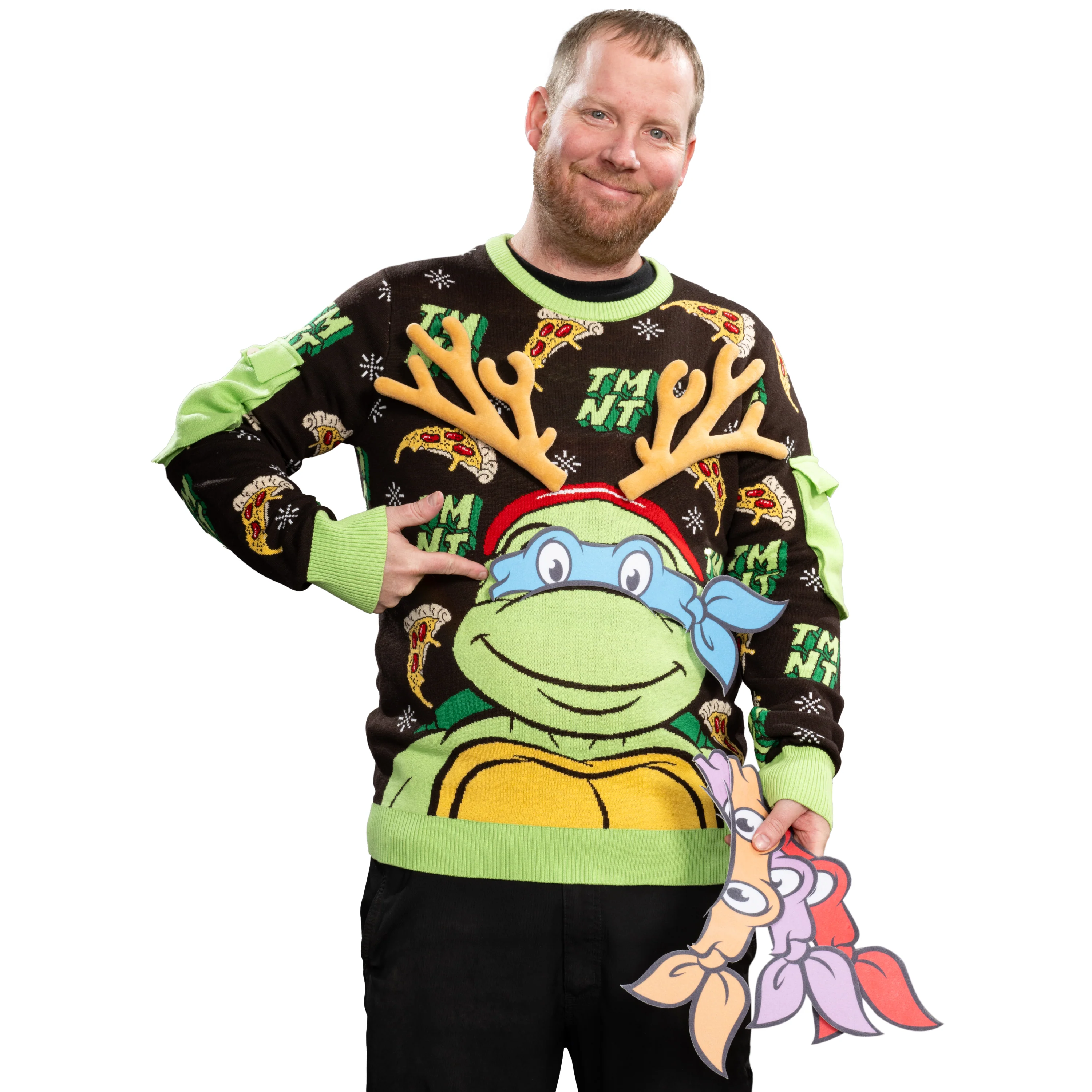 TMNT Ring Unisex Adult Ugly Christmas Game Ring Toss Sweater - Image 8