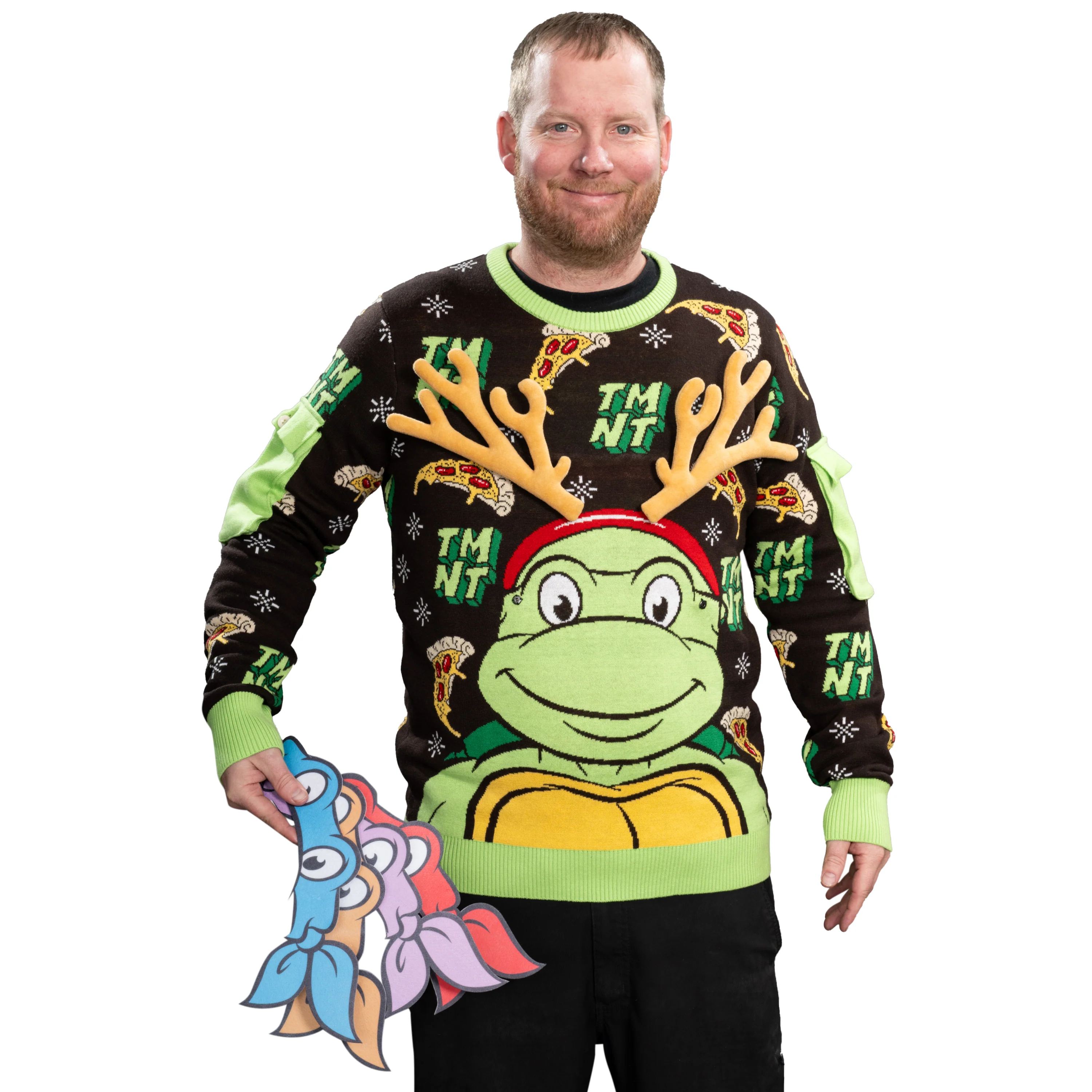 TMNT Ring Unisex Adult Ugly Christmas Game Ring Toss Sweater - Image 9