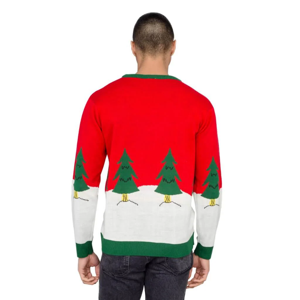 Tree Rex Light Up T-Rex Men's Ugly Christmas Sweater - Image 3