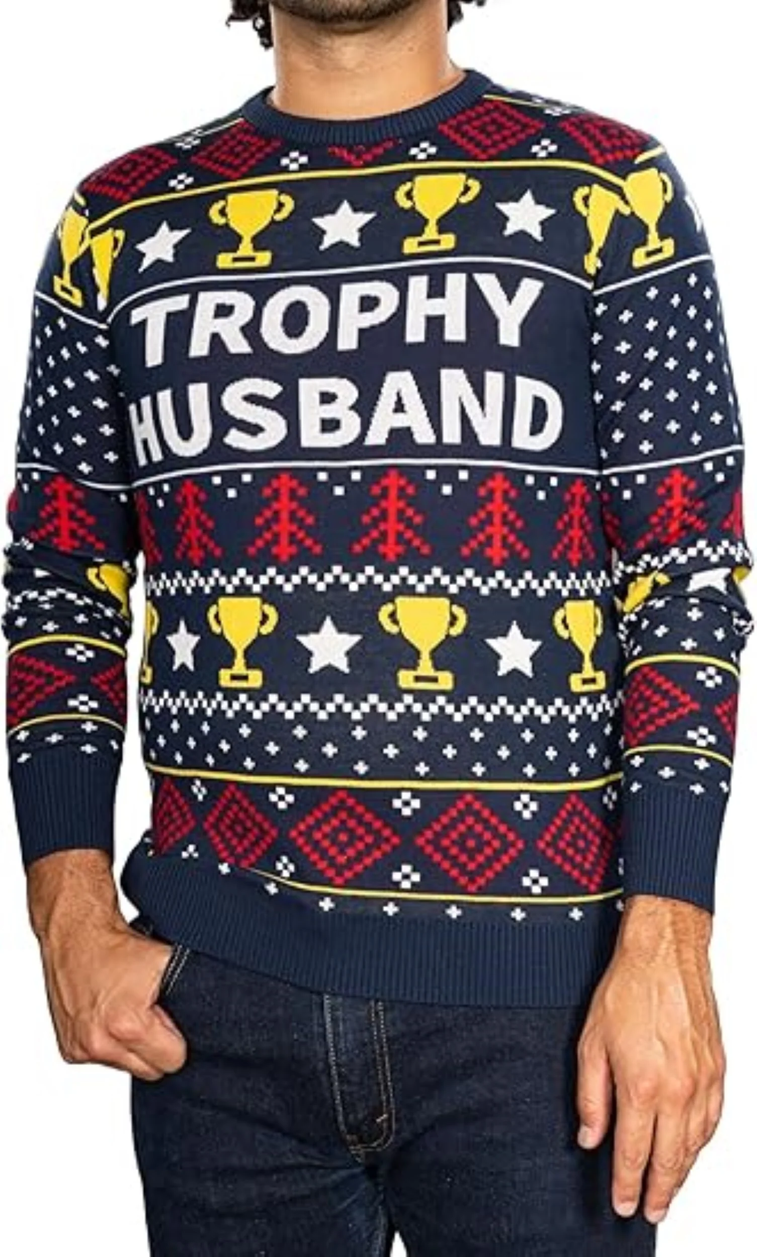 Trophy Husband/Wife Couples Costume Unisex Ugly Christmas Sweater